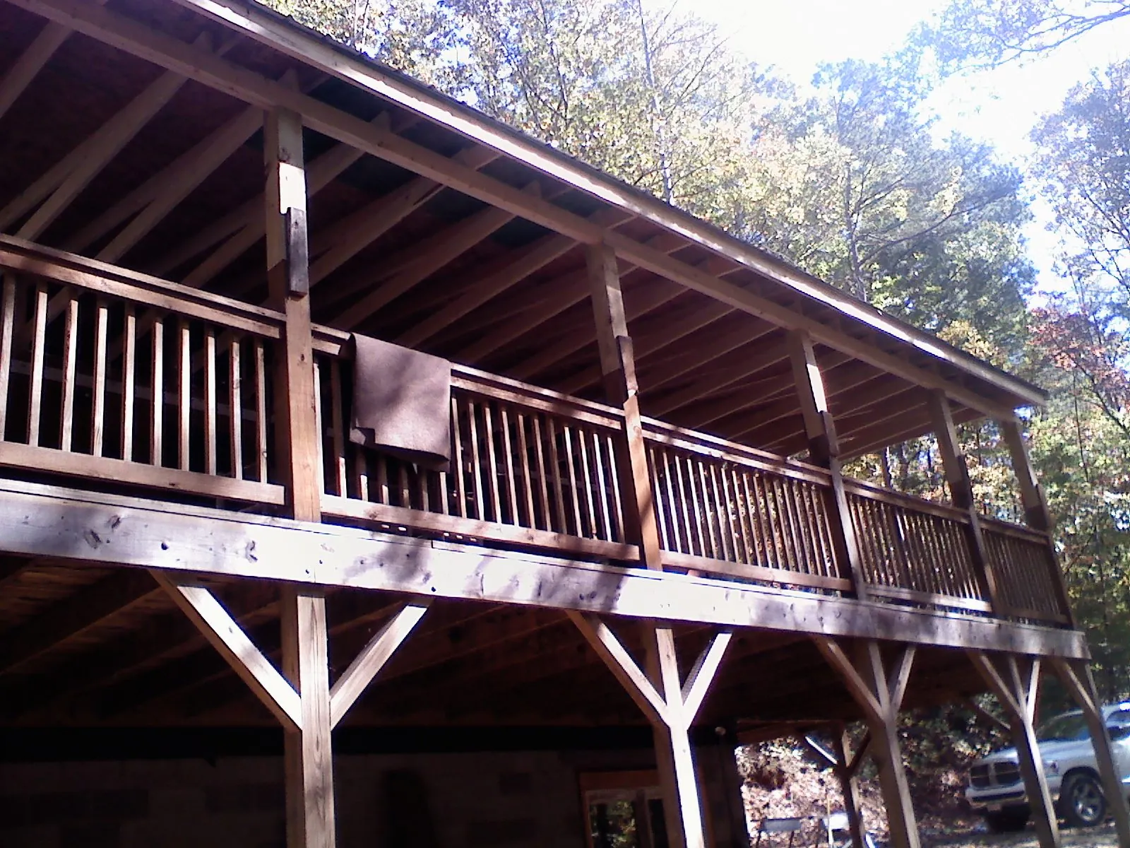 Timber framing under a new elevated porch and deck — Roof Leak Repair in Brecksville by Roofing Brothers